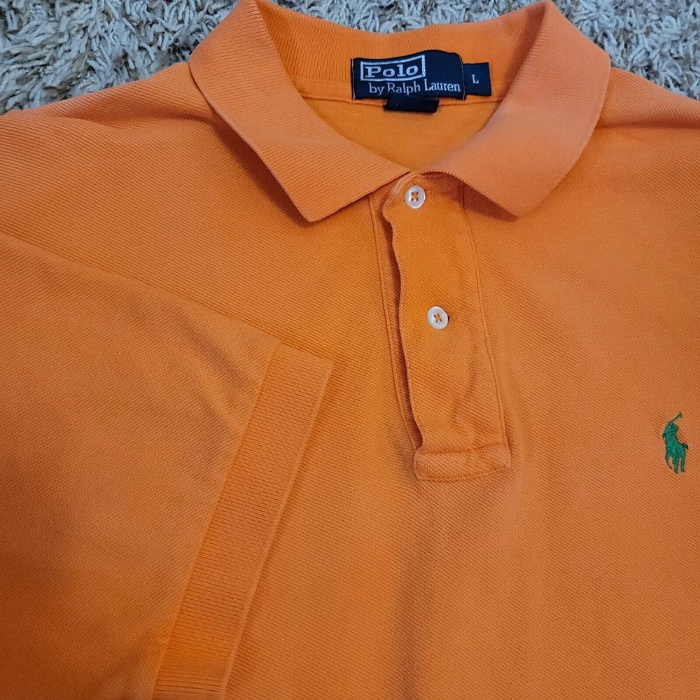 Polo by‎ Ralph Lauren Orange Mens L Short Sleeve Casual Shirt